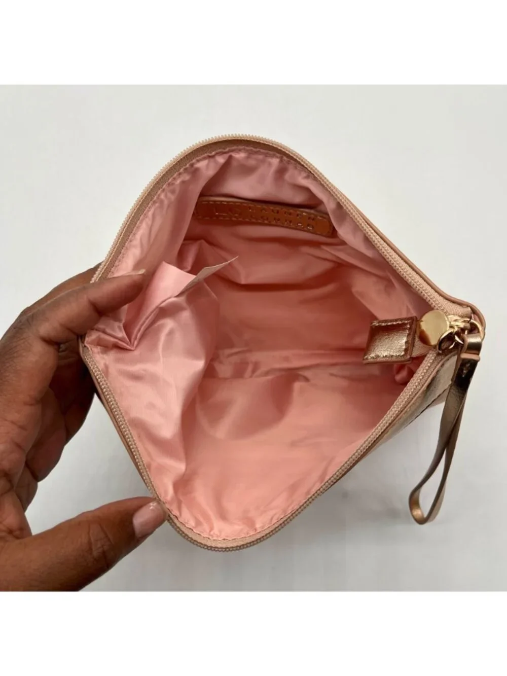 Lauren Conrad Metallic Pink Faux Leather Wristlet
